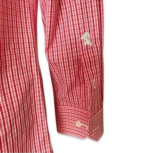 Bugatchi Uomo Men’s Shirt L/S Red Gingham Plaid Button Up Sz 16 M - Picture 4 of 11